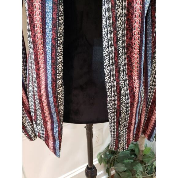 BCBGeneration Women's Multi Lined Striped Long Sleeve Open Front Blazer Size L - Picture 3 of 16